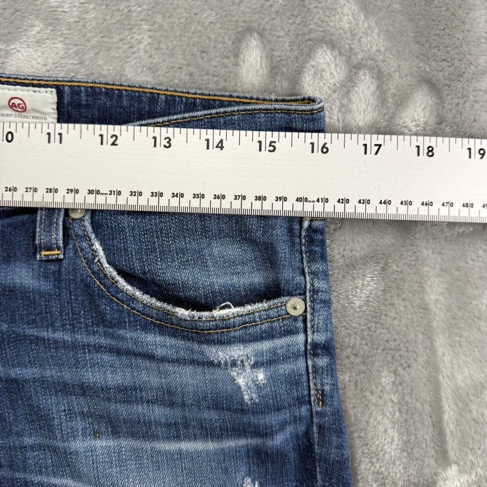 AG Adriano Goldschmied Stilt Roll-Up Cigarette Capri Blue Distressed Size 30 Y2K - Picture 5 of 16